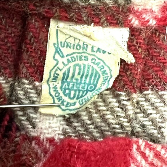 Pandora Wool Skirt Size 10 Pleated Red Gray Plaid Side Zipper Vintage 1950s - Picture 6 of 6